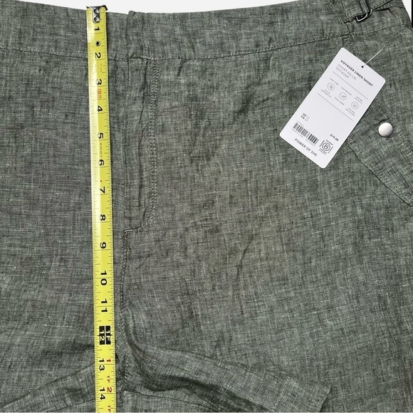 Athleta Voyager Linen Shorts Plus Size 22 Olive Green Easy Care Lightweight NEW - Picture 9 of 14